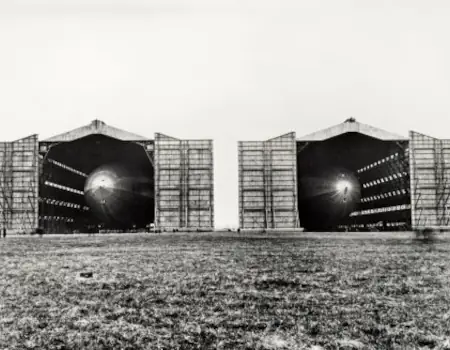 Two Airship sheds side by side