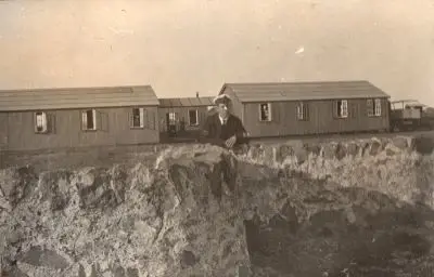 Album016._Officer outside completed barracks_r